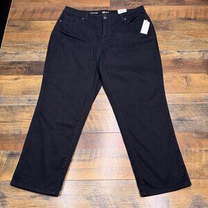 Style & Co Curvy Capri Jeans Womens 16 Black Mid Rise Stretch New